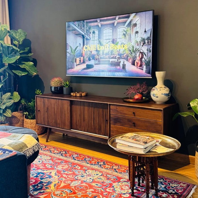 Mazhar V1 Masif Ahşap Ceviz TV Ünitesi