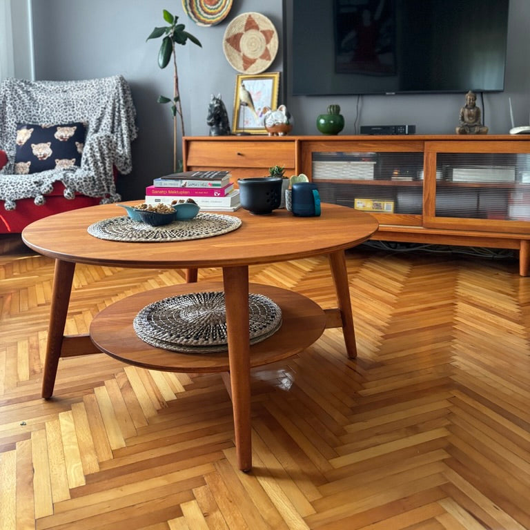 Muaşaka Masif Ahşap BlueJean Cinnamon Brown Orta Sehpa