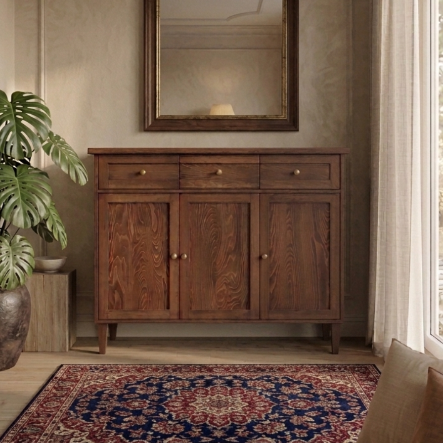 Armoni Solid Wood Cocoa Console