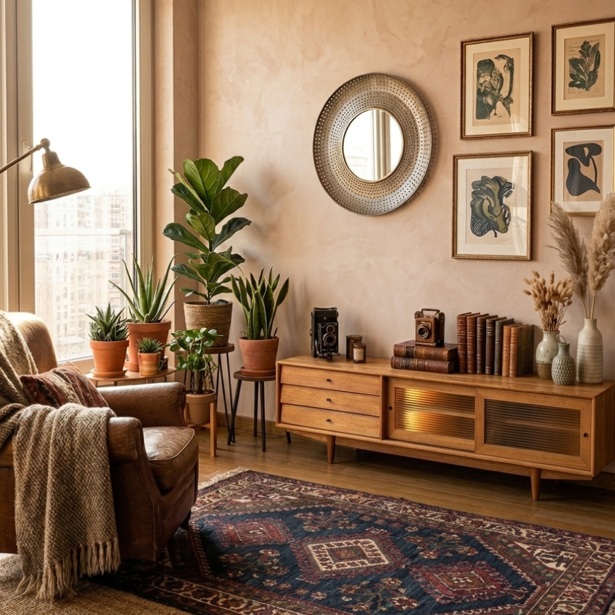 Muaşaka Solid Wood Cinnamon Brown TV Unit