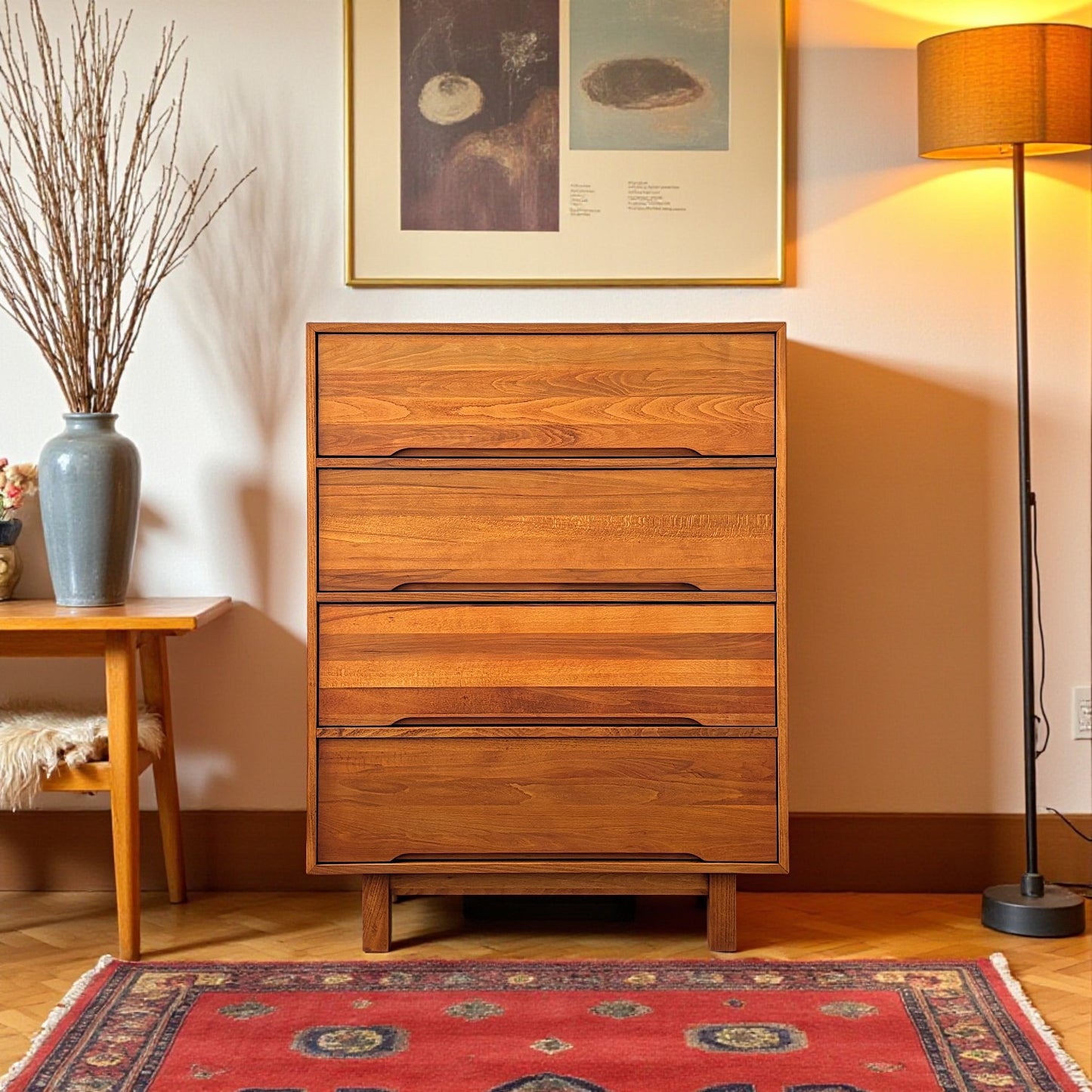 Mahal Solid Wood Cinnamon Brown Chest of Drawers