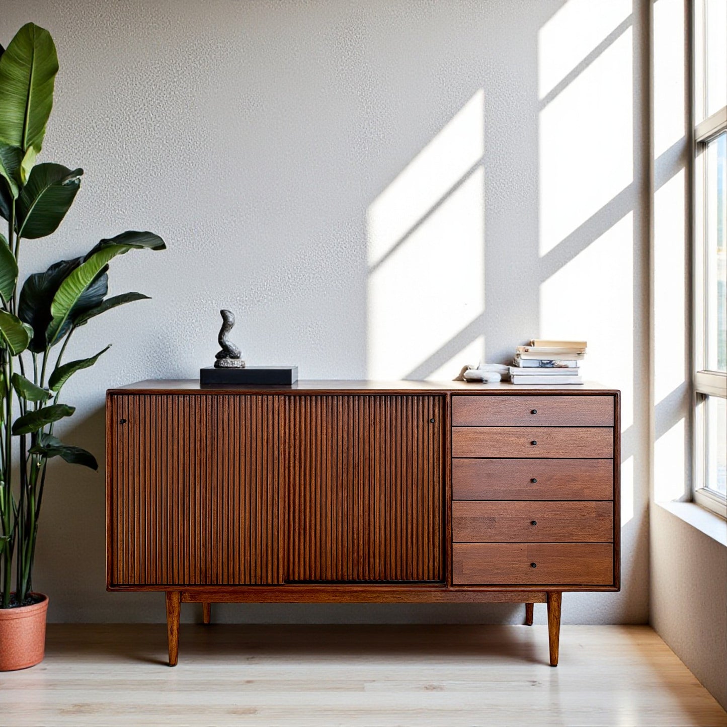 Mazhar V1 Masif Ahşap Ceviz Konsol