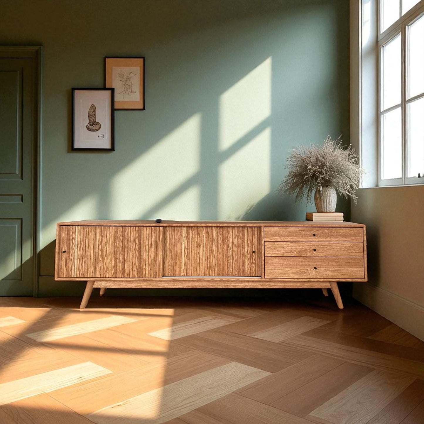 Mazhar Masif Ahşap V1 Bourbon Tv Ünitesi