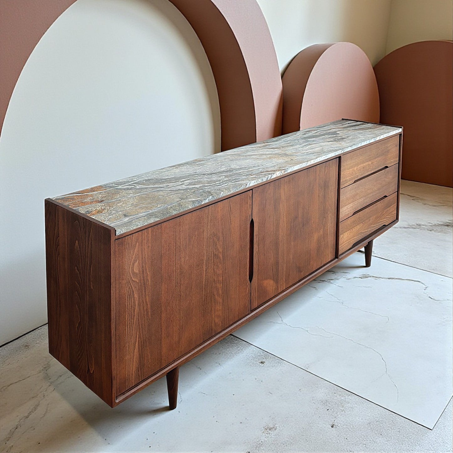 Müjgan Solid Wood Cocoa Console
