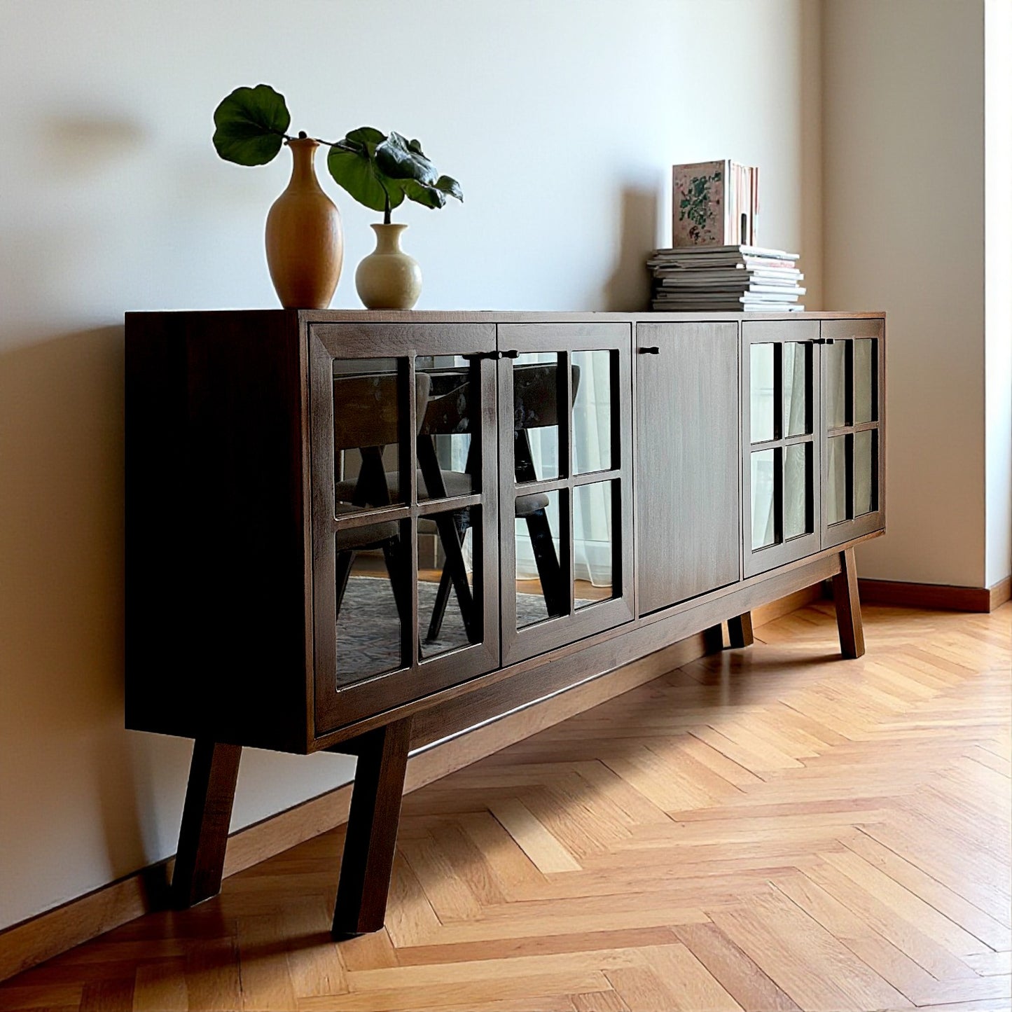 Süreyya Solid Wood Dark Oak Console