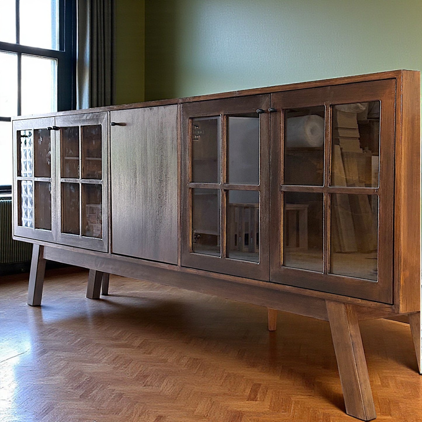 Süreyya Solid Wood Dark Oak Console