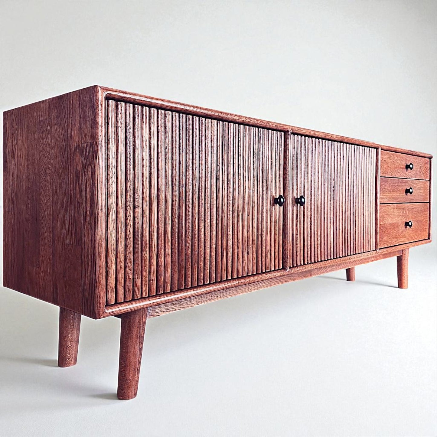 Mazhar V1 Masif Ahşap Mahogany Tv Ünitesi