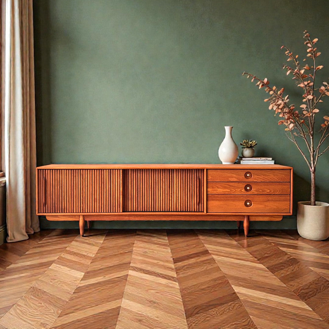 Mazhar V2 Masif Ahşap Cinnamon Brown TV Ünitesi