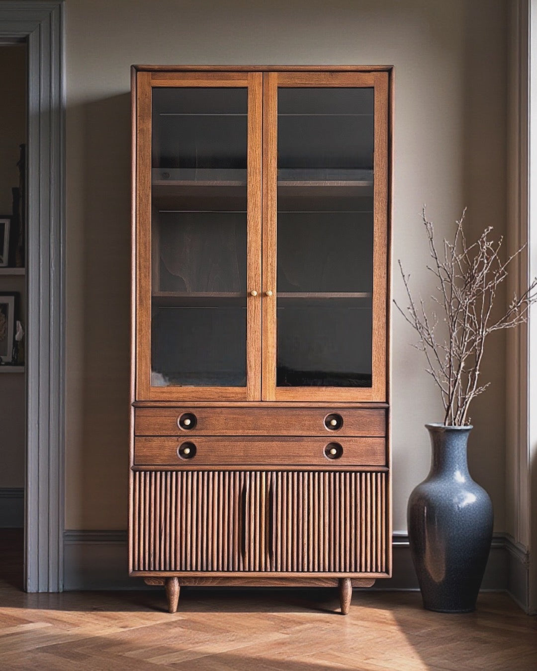 Mazhar V2 Masif Ahşap Cocoa Büfe