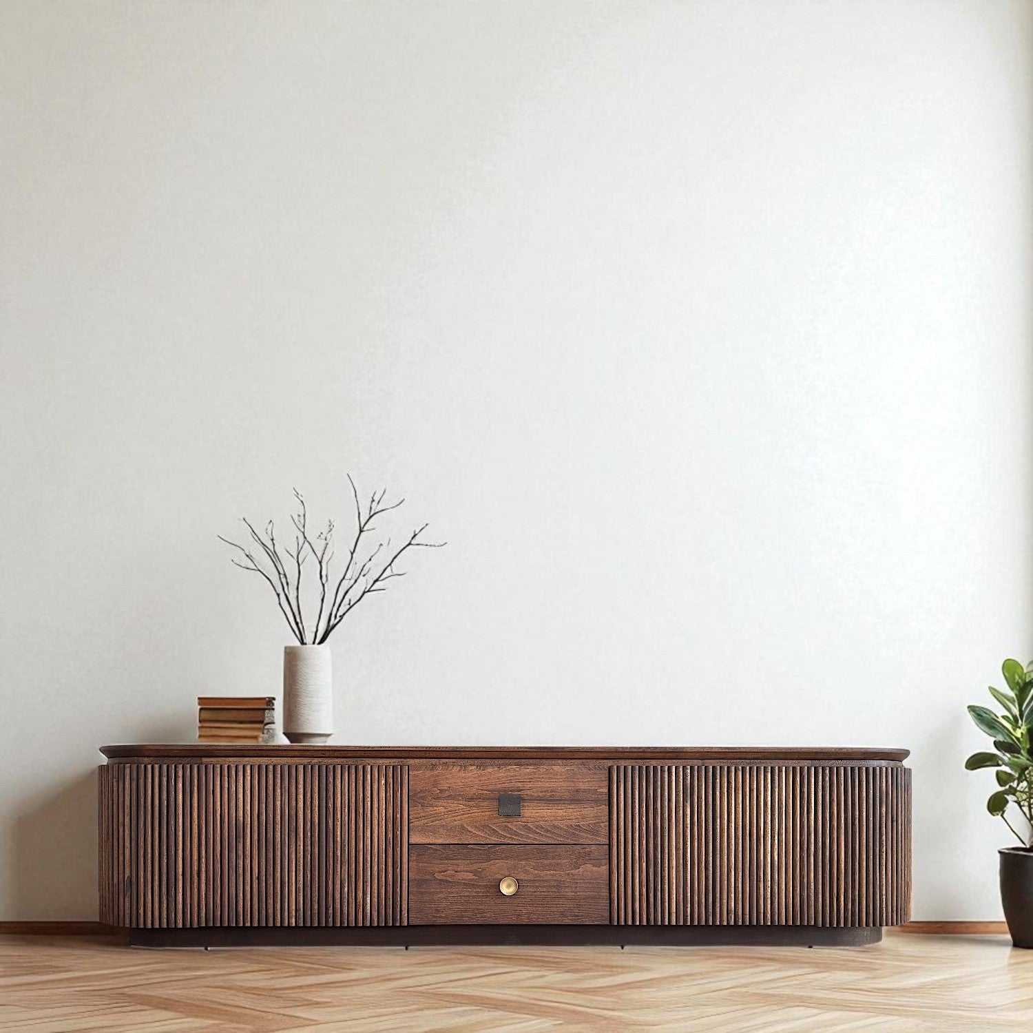 Münhani Masif Ahşap Cocoa TV Ünitesi