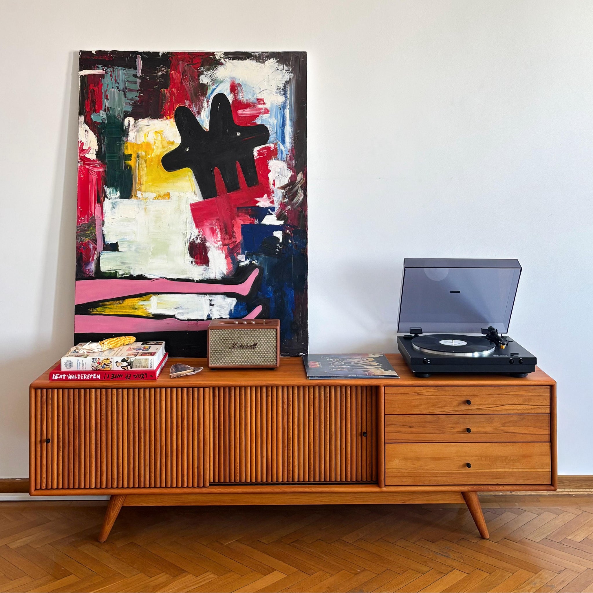 Mazhar V1 Solid Wood Cinnamon Brown TV Unit
