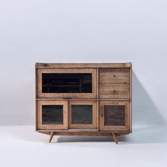 Gayfa Masif Ahşap Chocolate Kahve Dolabı