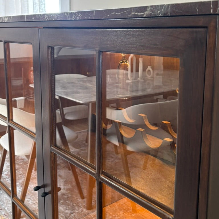 Süreyya Masif Ahşap K. Ceviz İçki Dolabı