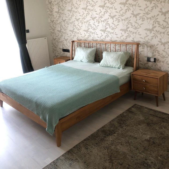 Sırık Masif Ahşap Natural Karyola