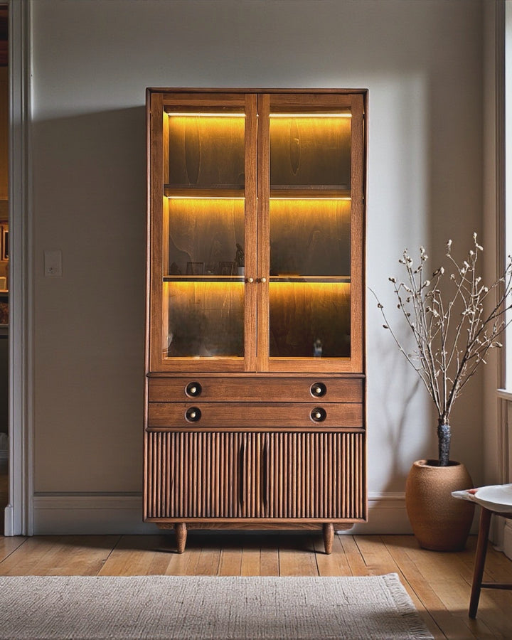 Mazhar V2 Masif Ahşap Cocoa Büfe