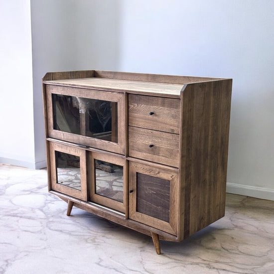 Gayfa Masif Ahşap Chocolate Kahve Dolabı