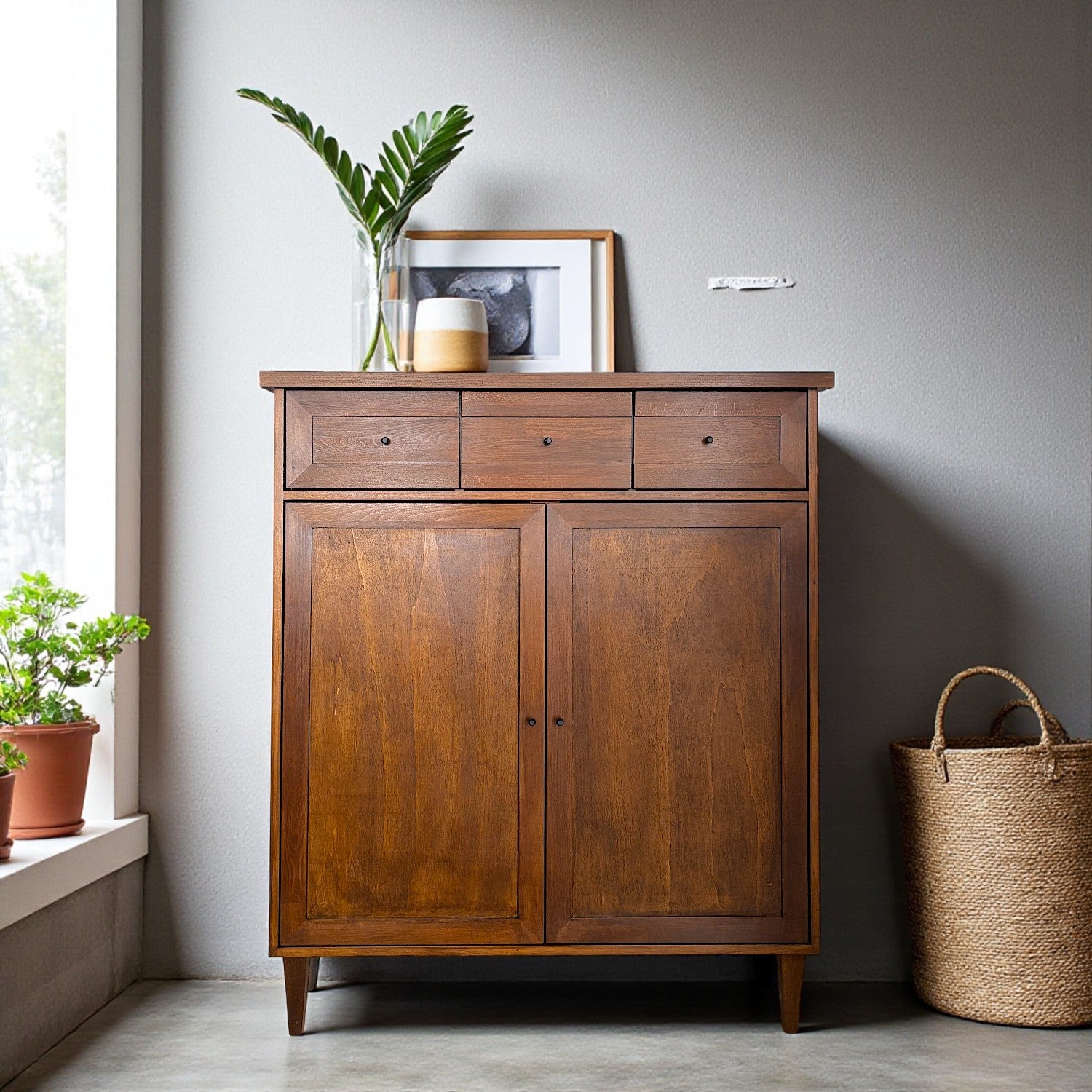 Armoni Masif Ahşap Ceviz Su Bazlı Konsol