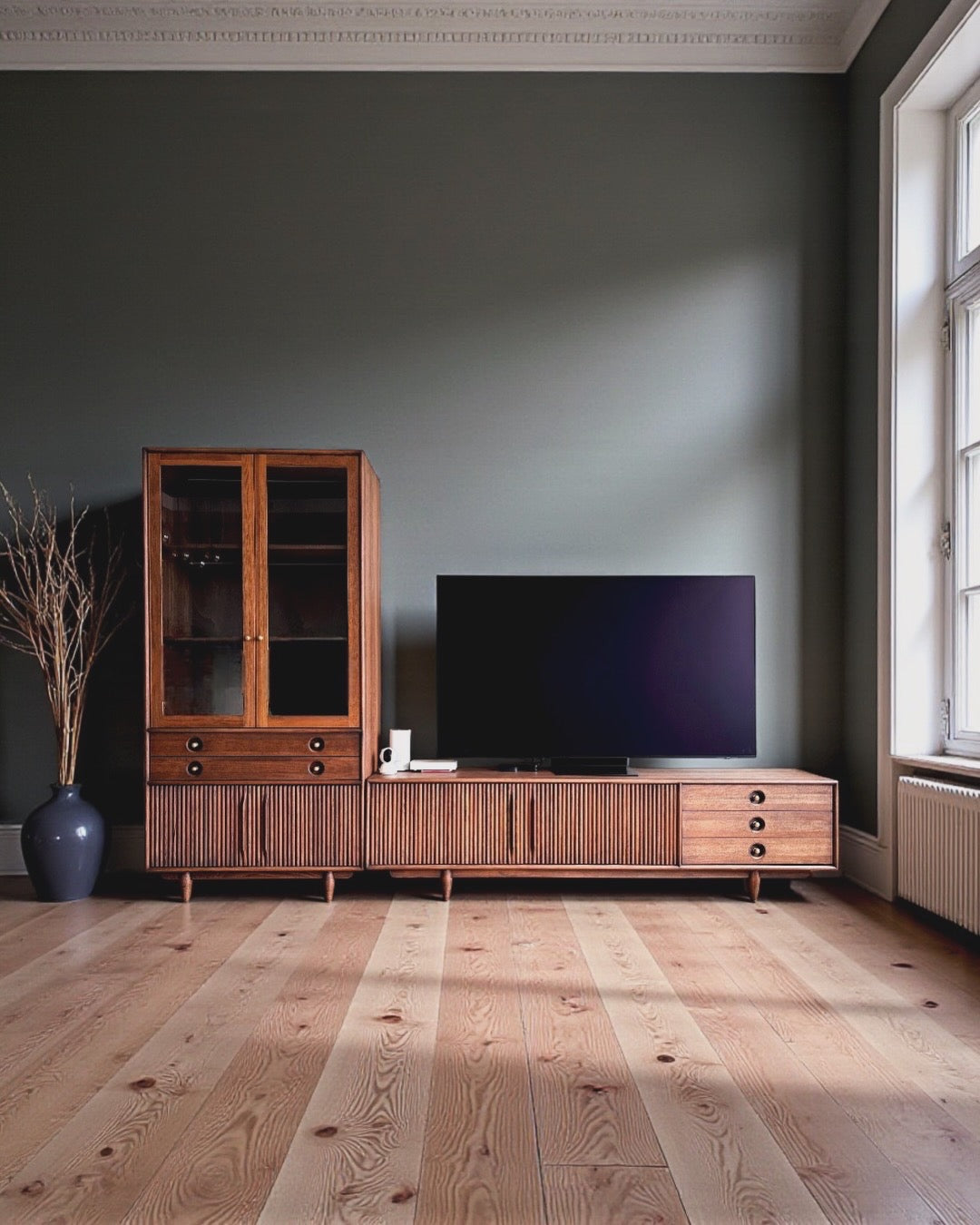 Mazhar V2 Masif Ahşap Cocoa Büfe