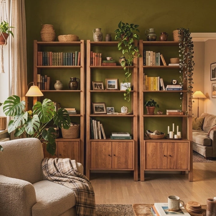 Keyf Solid Wood Bourbon Bookcase