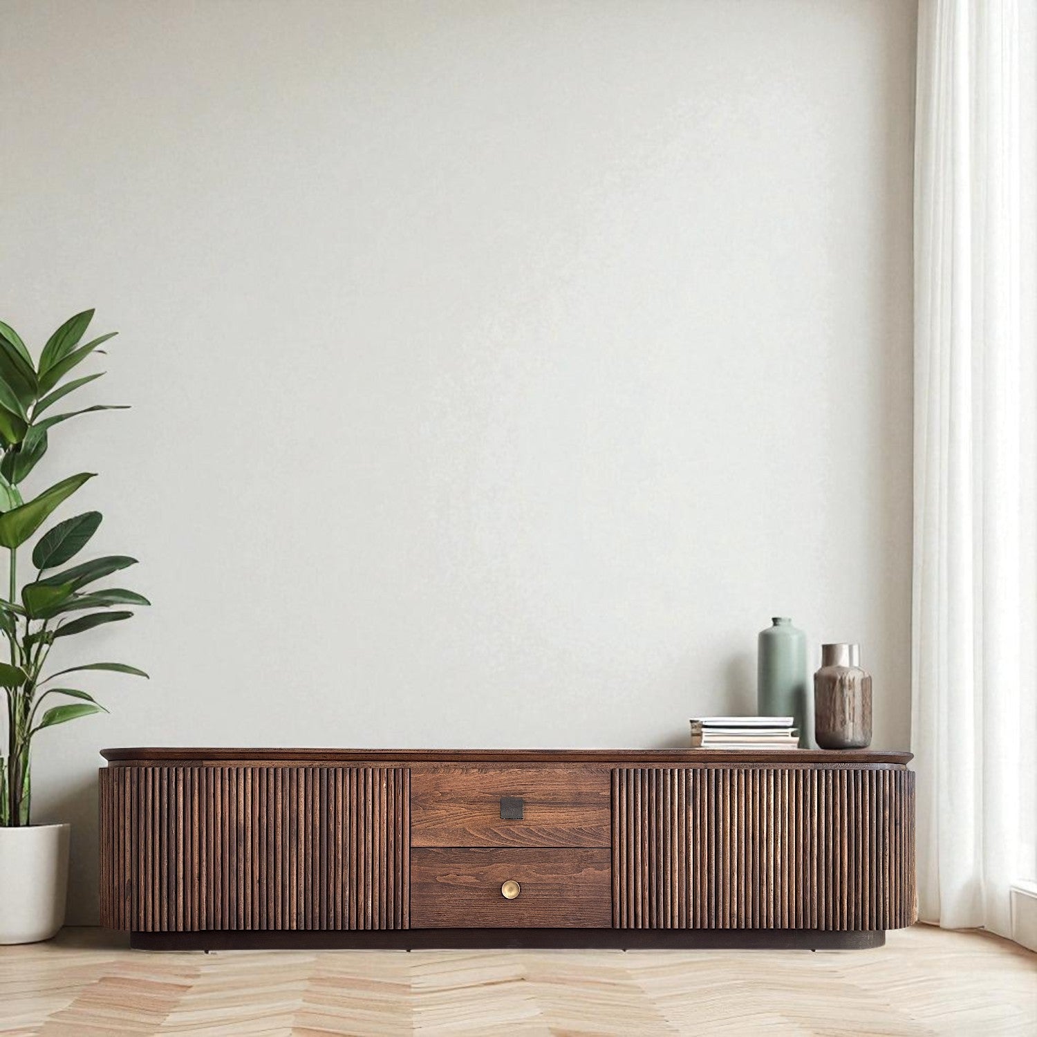 Münhani Masif Ahşap Cocoa TV Ünitesi