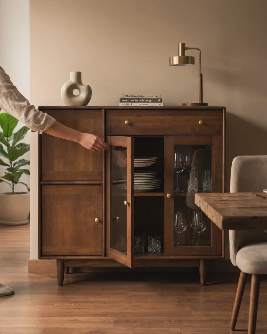 Derun Solid Wood Cocoa Cabinet