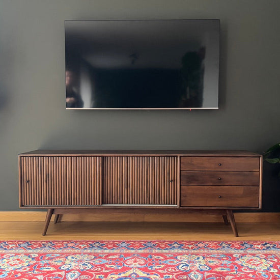 Mazhar V1 Masif Ahşap Ceviz TV Ünitesi