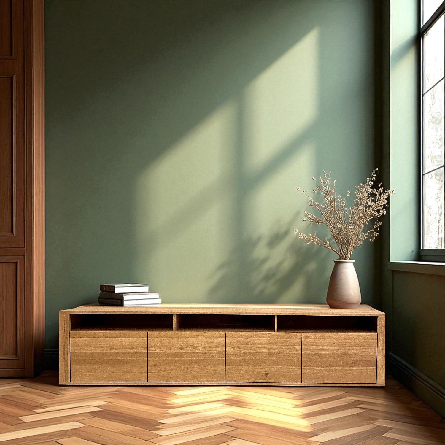 Feriha Masif Ahşap Bourbon Tv Ünitesi