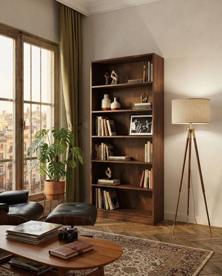 Keyf Solid Wood Bourbon Bookcase
