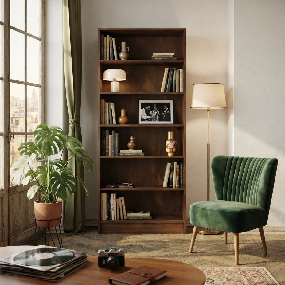 Keyf Solid Wood Bourbon Bookcase