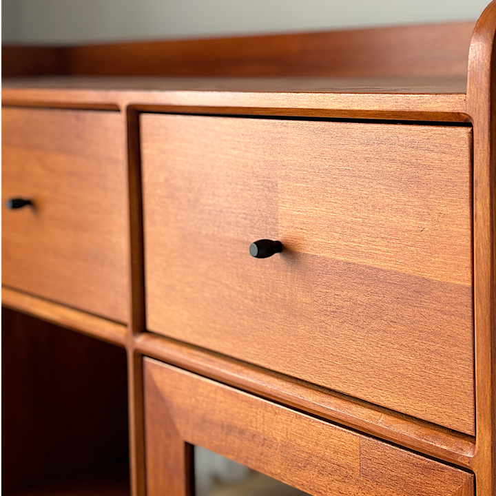 Gündedün Masif Ahşap Tik Kahve Dolabı