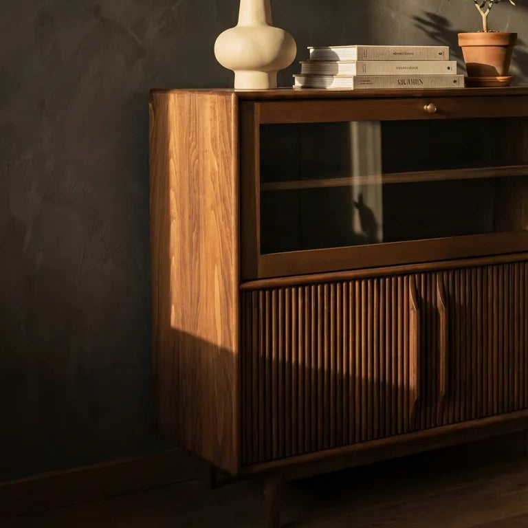 Derun Solid Wood Cocoa Cabinet