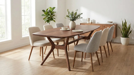 Ark Solid Wood BlueJean Marble Bourbon Dining Table