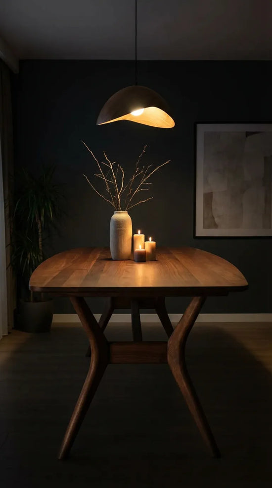 Ark Solid Wood BlueJean Marble Bourbon Dining Table