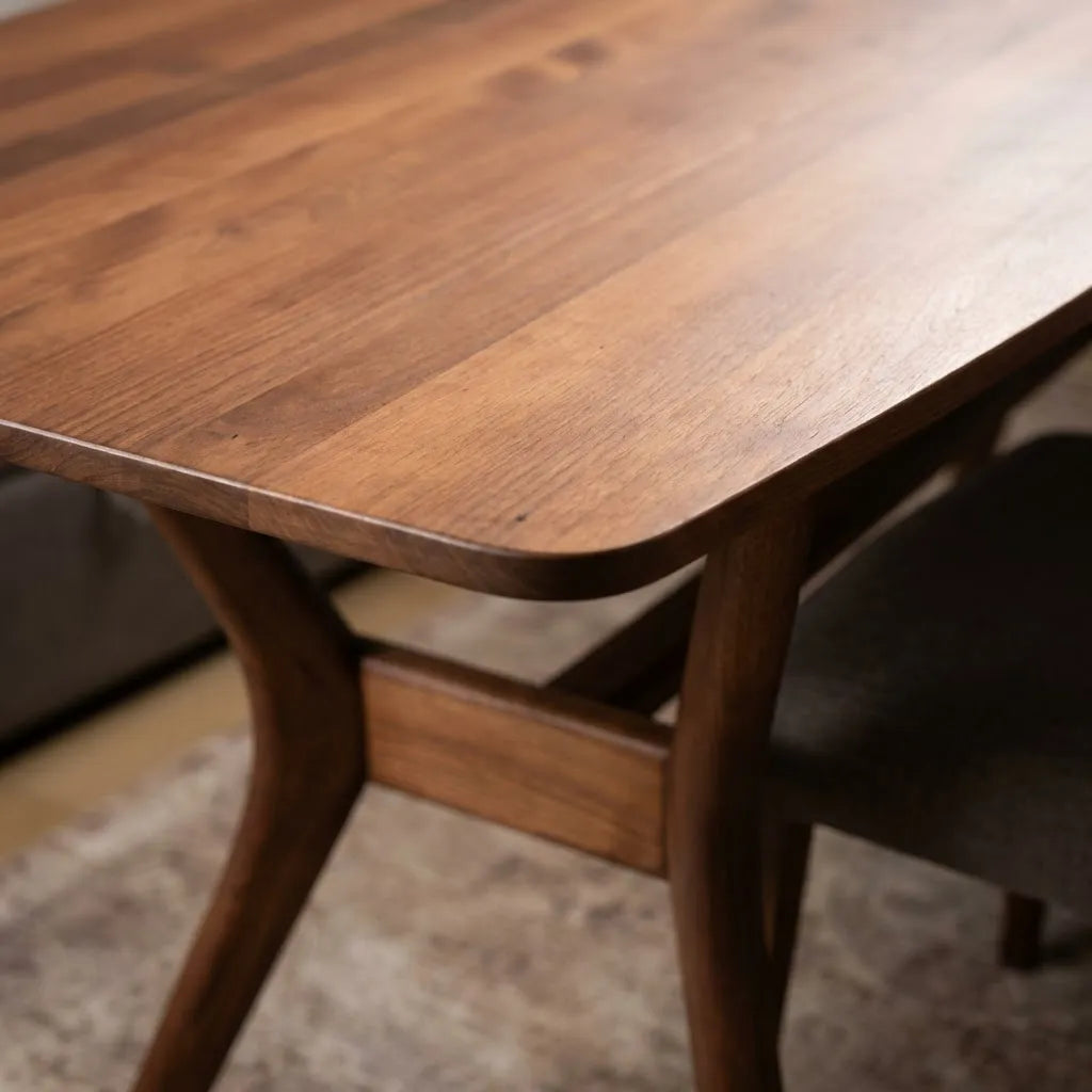 Ark Solid Wood BlueJean Marble Bourbon Dining Table