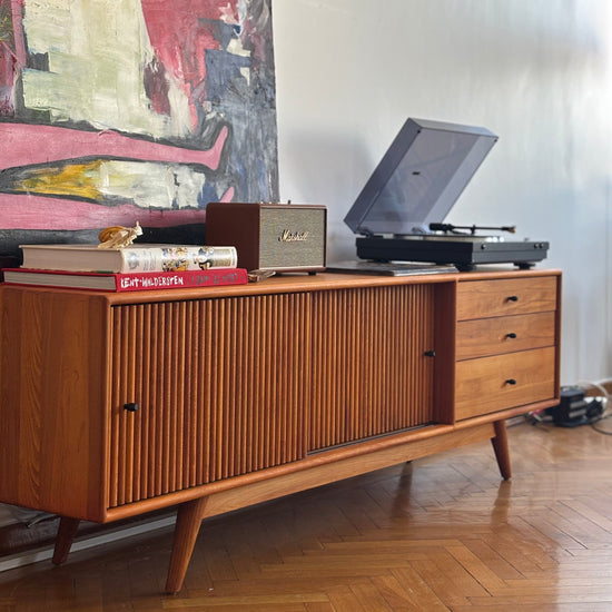 Mazhar V1 Solid Wood Cinnamon Brown TV Unit