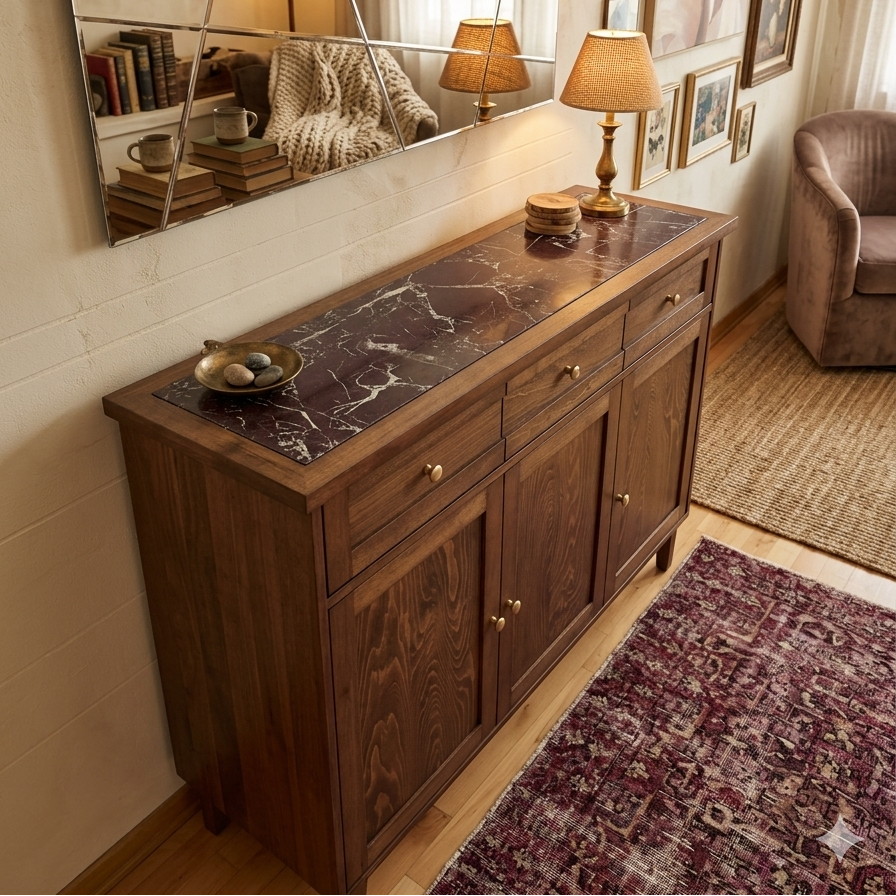 Armoni Solid Wood Cocoa Console