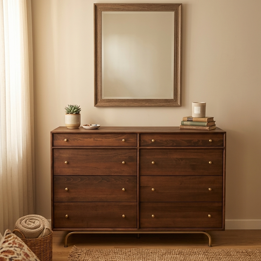 Gündedün Solid Wood K. Walnut Chest of Drawers