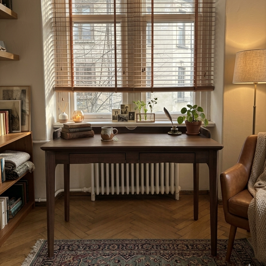 Azize Solid Wood Study Desk