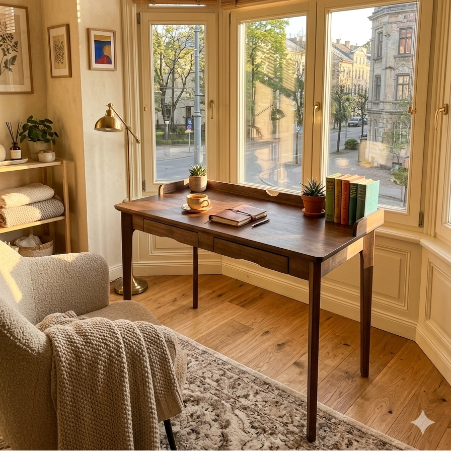 Azize Solid Wood Study Desk