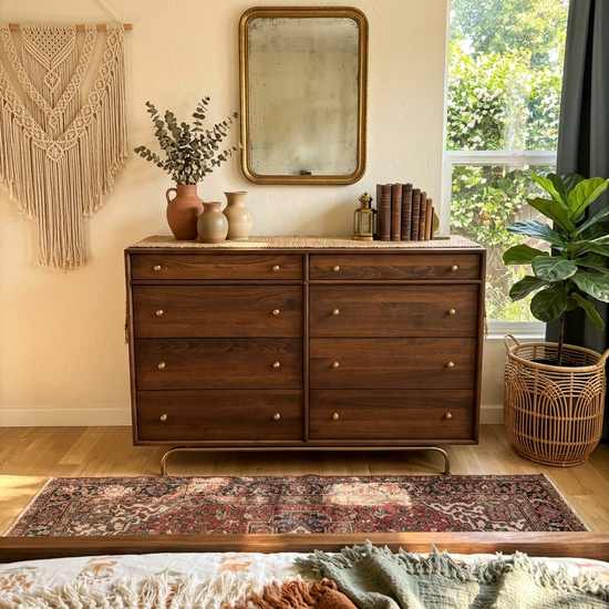 Gündedün Solid Wood K. Walnut Chest of Drawers
