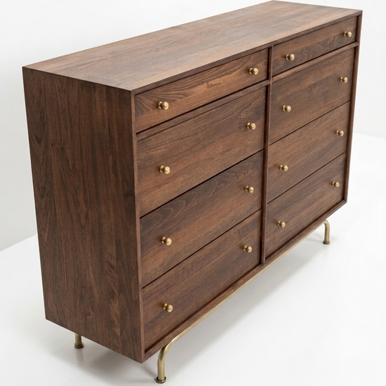 Gündedün Solid Wood K. Walnut Chest of Drawers