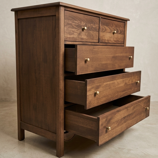 Gündedün Solid Wood K. Walnut Chest of Drawers