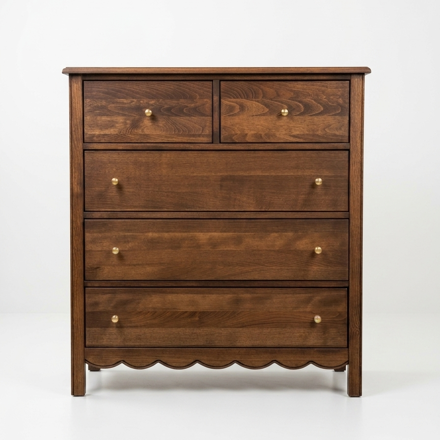 Gündedün Solid Wood K. Walnut Chest of Drawers