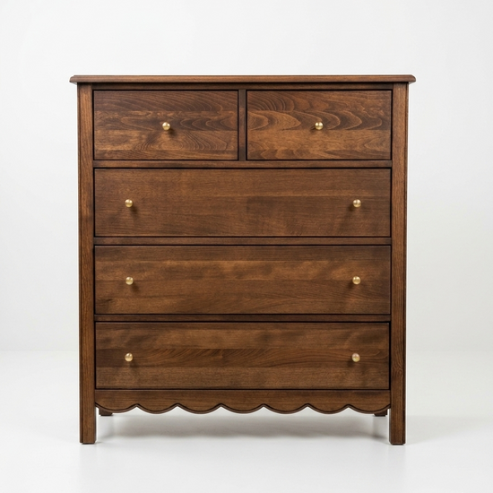 Gündedün Solid Wood K. Walnut Chest of Drawers