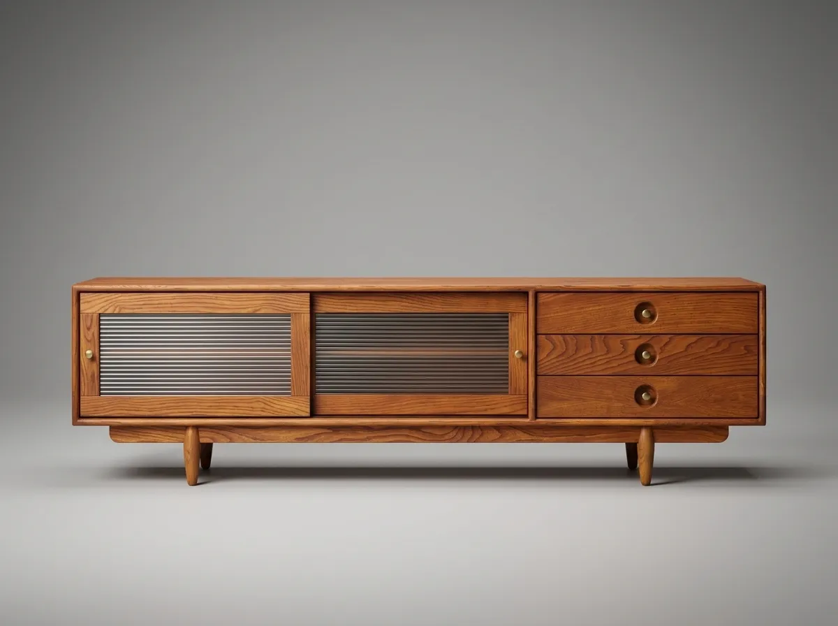Tezahür Solid Wood Cinnamon Brown TV Unit