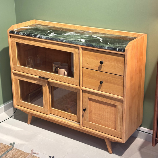 Gayfa Masif Ahşap Bourbon Kahve Dolabı