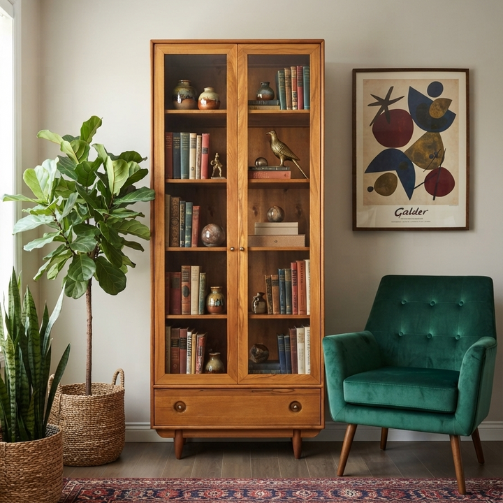 Tezahür Solid Wood Cinnamon Brown Drawer Buffet