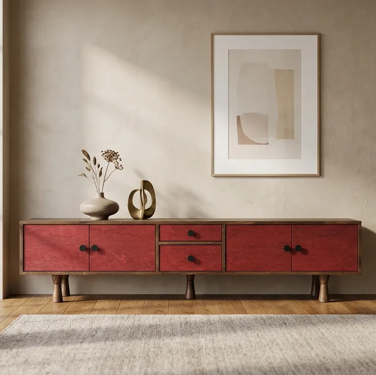 Mazhar V2 Solid Wood Cocoa TV Unit