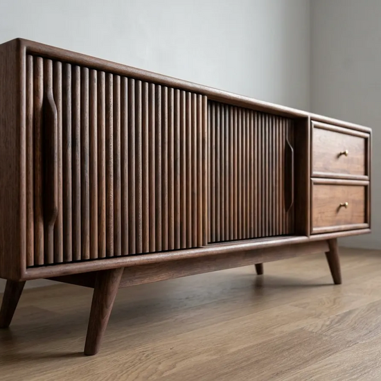 Mazhar V1 Solid Wood Dark Roast TV Unit