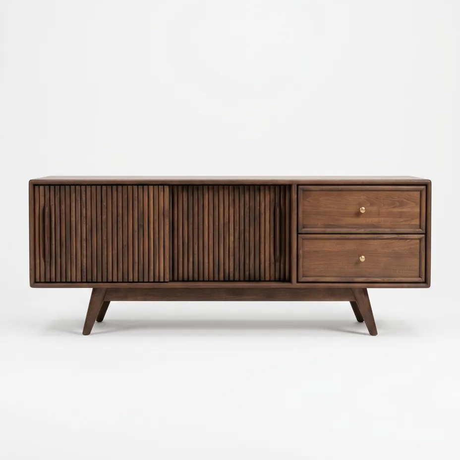 Mazhar V1 Solid Wood Dark Roast TV Unit